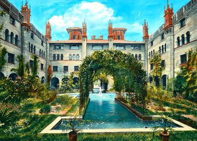 The Court Alcazar Hotel St Augustine in 1909 Painting Print (7 Sizes)