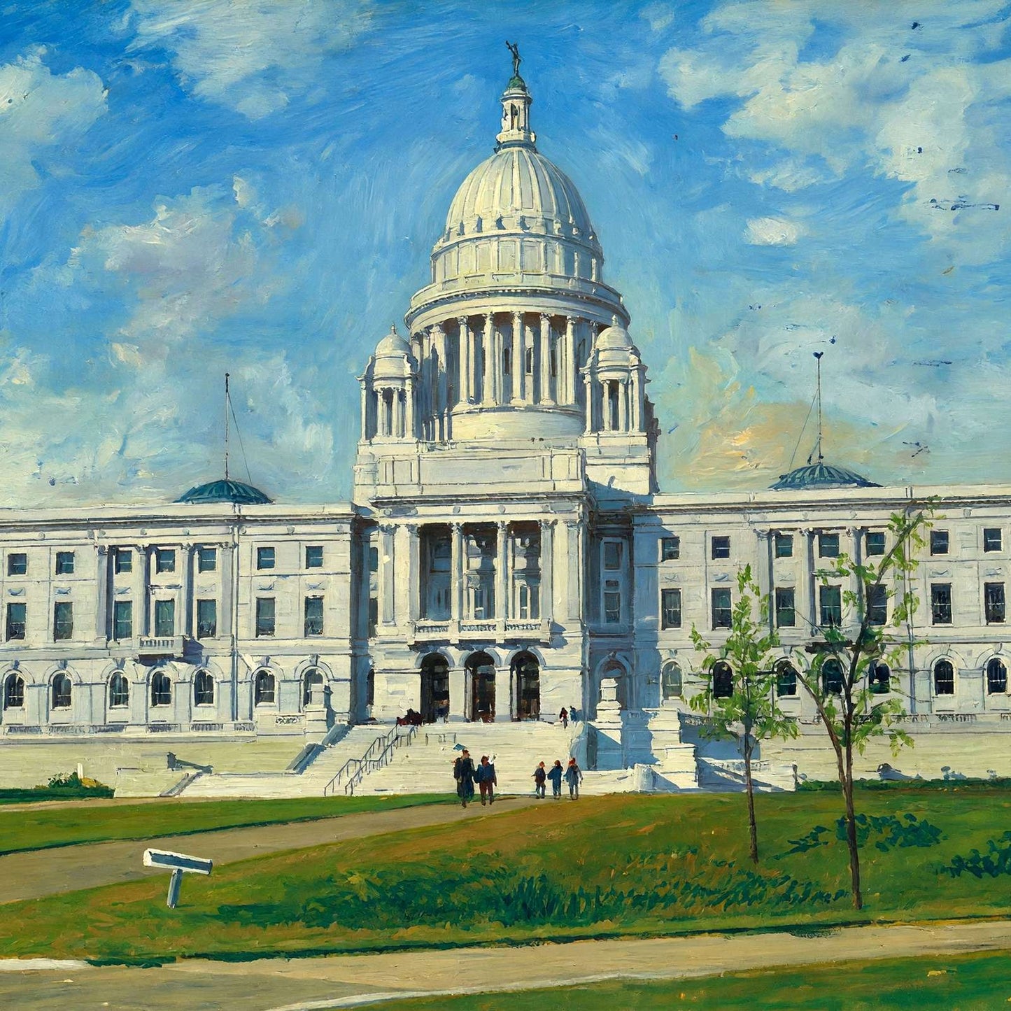 State Capitol Providence RI in 1908 Art Print (7 Sizes) - High Quality
