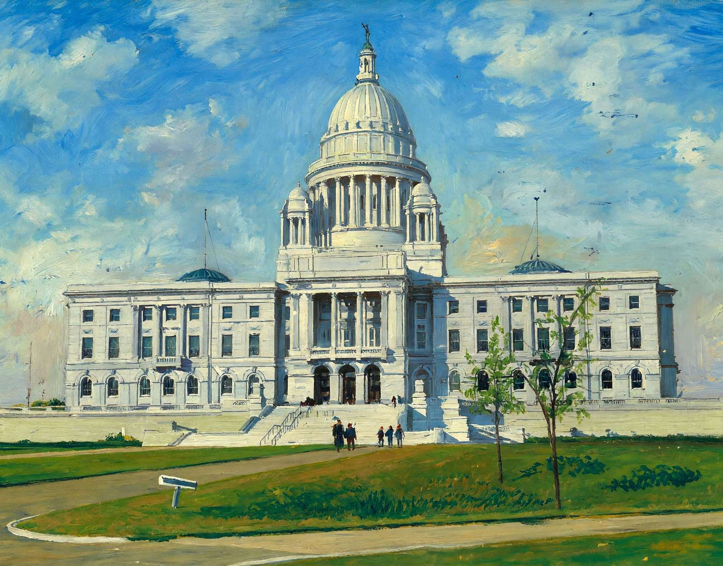 State Capitol Providence RI in 1908 Art Print (7 Sizes) - High Quality