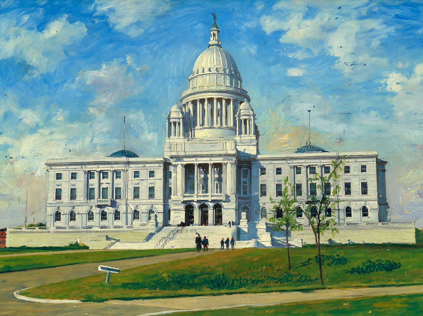 State Capitol Providence RI in 1908 Art Print (7 Sizes) - High Quality