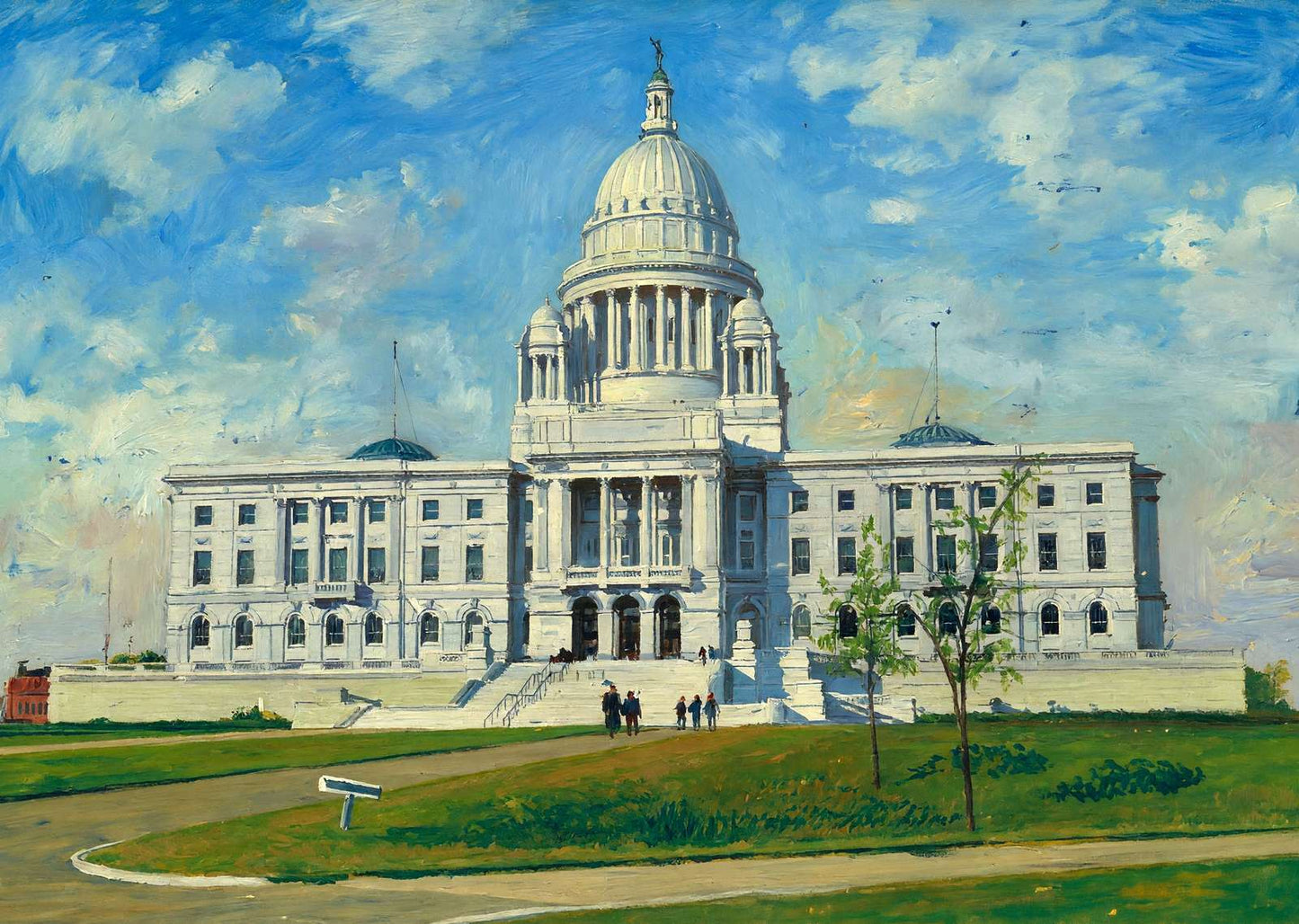 State Capitol Providence RI in 1908 Art Print (7 Sizes) - High Quality