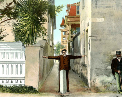 Treasury Street in St Augustine in 1907 vintage print