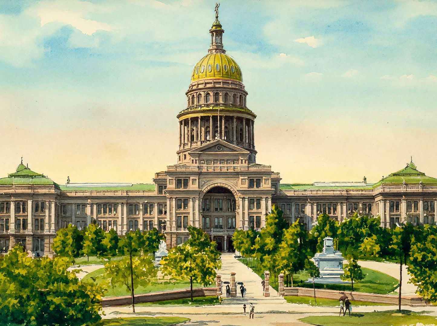 State Capitol Austin in 1907 Art Print (7 Sizes) - High Quality