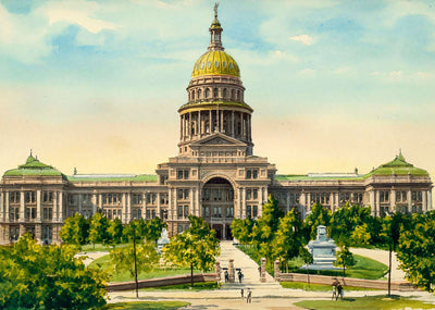 State Capitol Austin in 1907 Art Print (7 Sizes) - High Quality