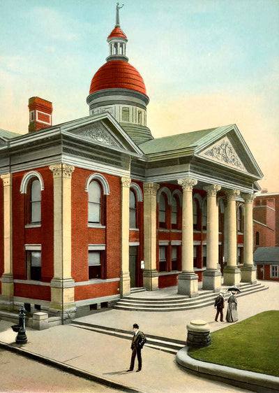 Augusta County Courthouse Staunton VA in 1907 Vintage Print (7 Sizes)