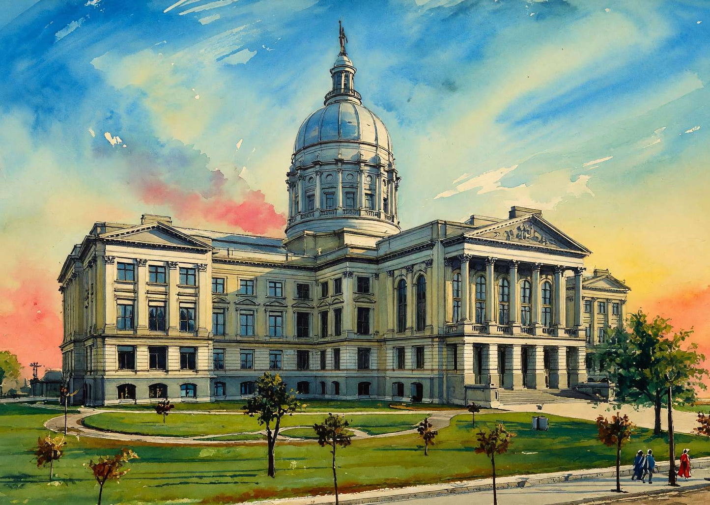 State Capitol Atlanta in 1906 Art Print (7 Sizes) - Archival Paper