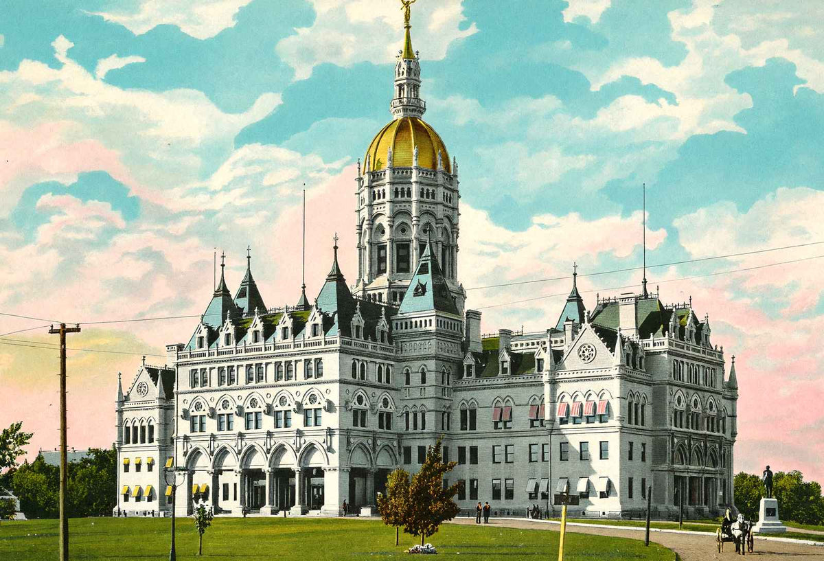 State Capitol Hartford in 1904 Vintage Print (7 Sizes) - Reproduction