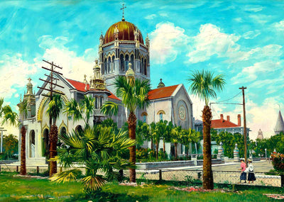 Memorial Presbyterian Church St Augustine FL in 1908 Art Print (7 Sizes)