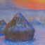 Stacks of Wheat (Sunset, Snow Effect) Art Print 1890 by Claude Monet (6 Sizes)