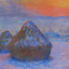 Stacks of Wheat (Sunset, Snow Effect) Art Print 1890 by Claude Monet (6 Sizes)