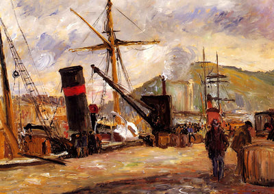 Steamboats 1883 Painting by Camille Pissarro Art Print (6 Sizes) - High Quality