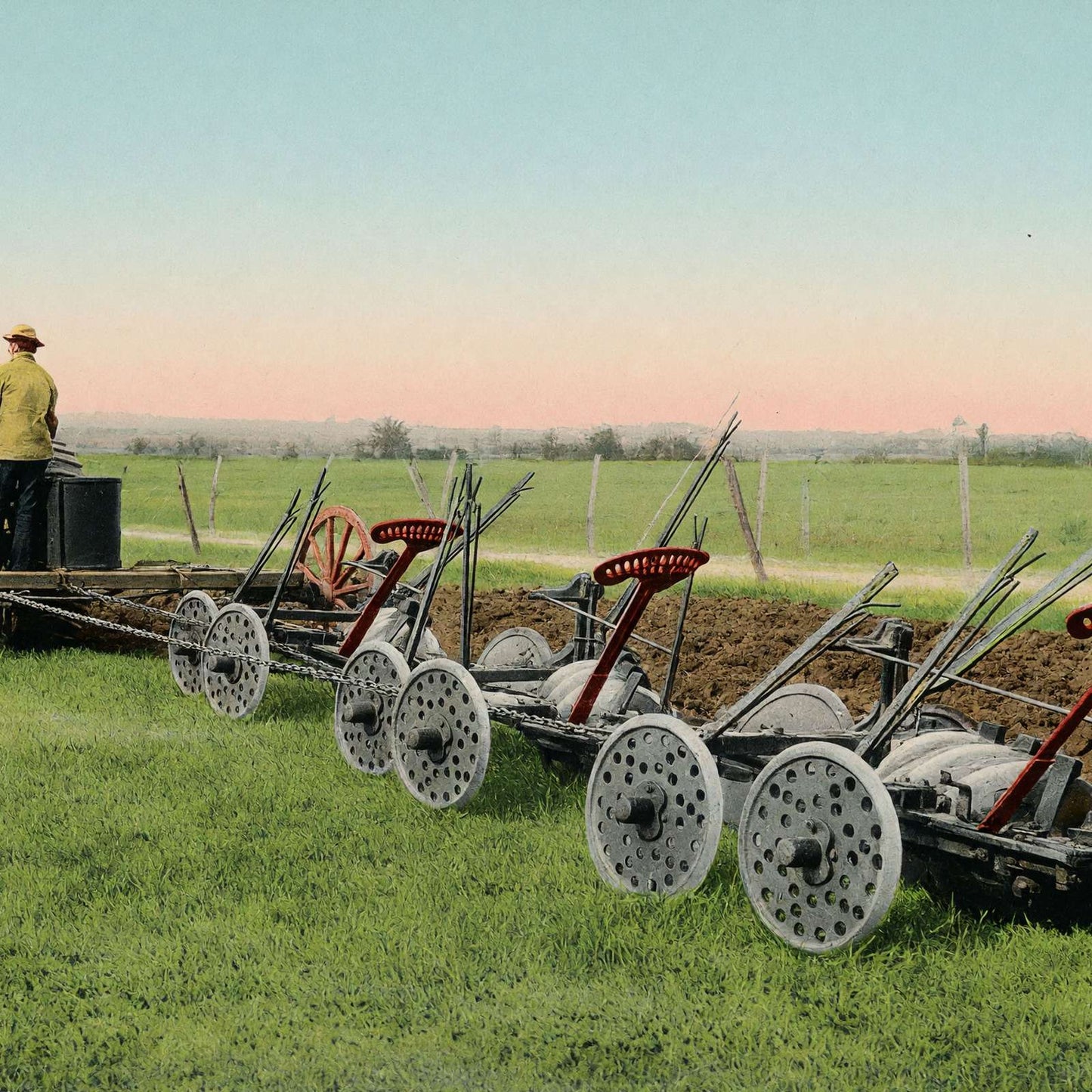 Steam Plowing in Texas in 1906 Vintage Print (7 Sizes) - Restored