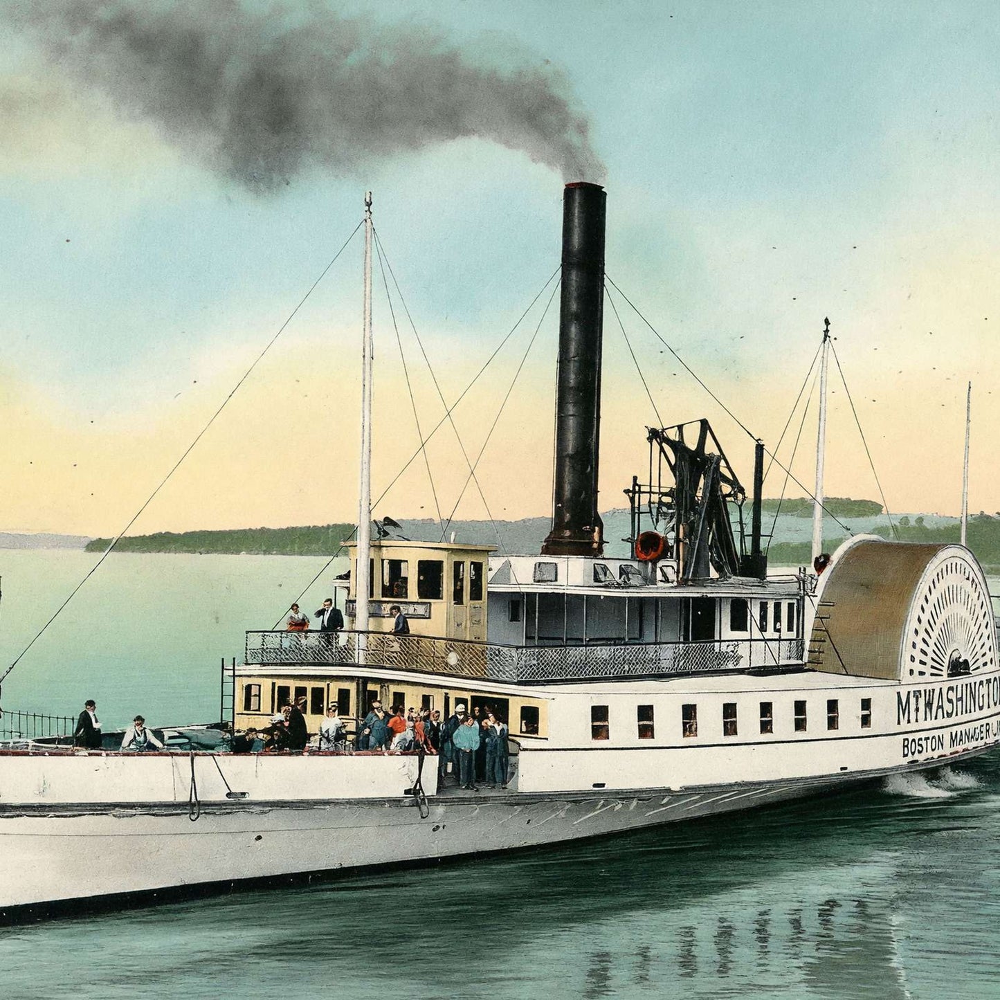 Steamer MT. Washington Lake Winnipesaukee NH in 1908 Vintage Print (7 Sizes)