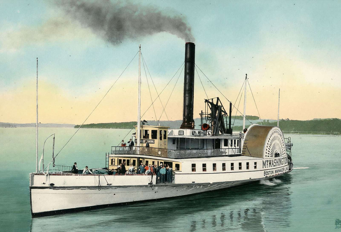 Steamer MT. Washington Lake Winnipesaukee NH in 1908 Vintage Print (7 Sizes)