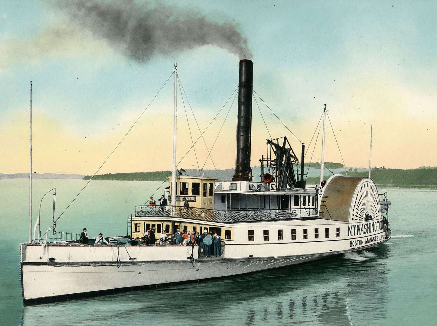 Steamer MT. Washington Lake Winnipesaukee NH in 1908 Vintage Print (7 Sizes)