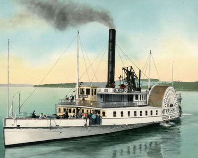 Steamer MT. WA in 1908 vintage print