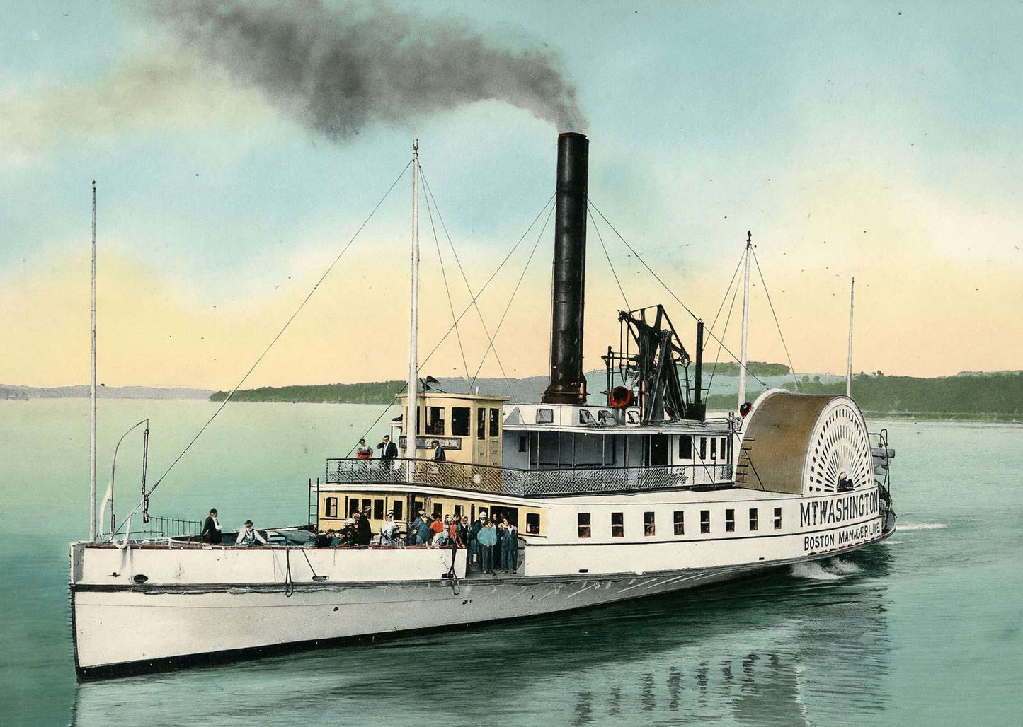 Steamer MT. Washington Lake Winnipesaukee NH in 1908 Vintage Print (7 Sizes)