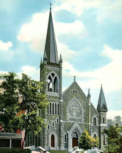 St Francis Church in Staunton in 1907 vintage print