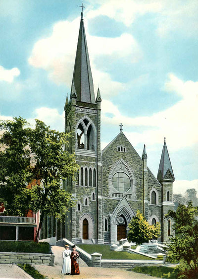 St Francis Church Staunton VA in 1907 Vintage Print (7 Sizes) - Restored