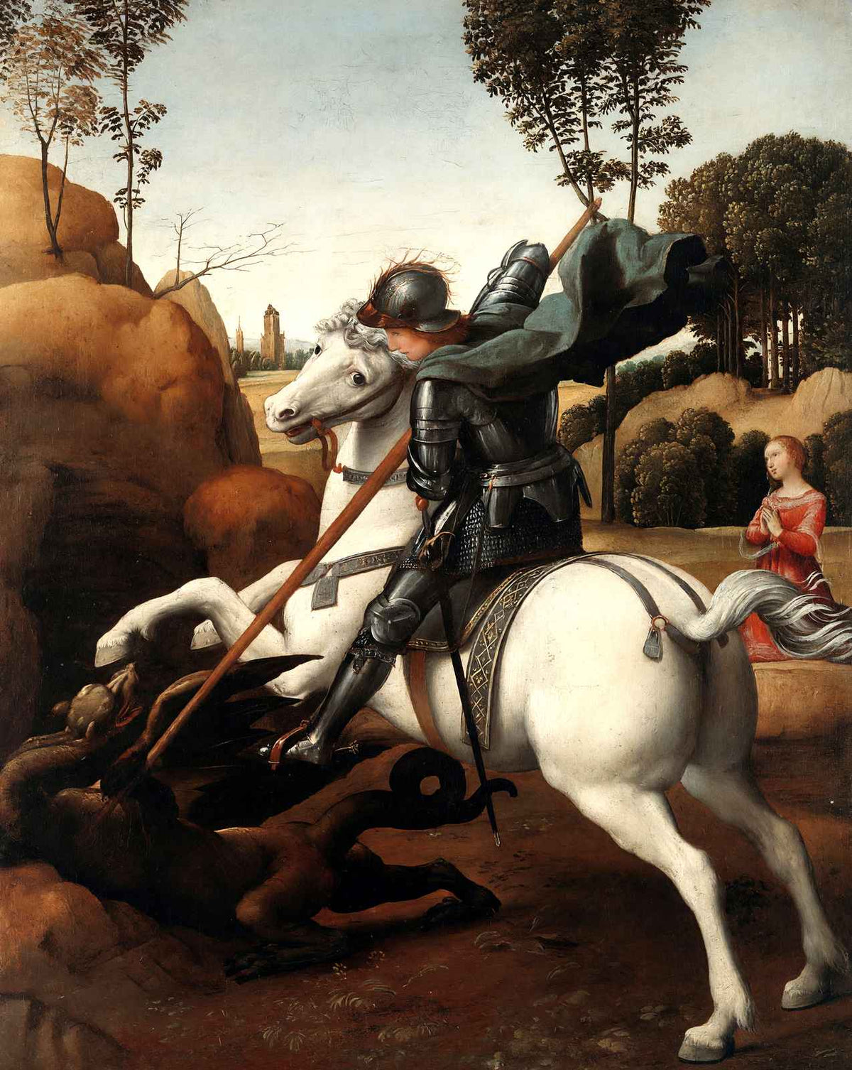 St. George and the Dragon painting by Raphael (1506)