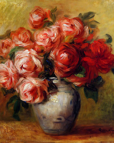 Still Life with Roses Painting by Pierre-Auguste Renoir 8x10" Art Print
