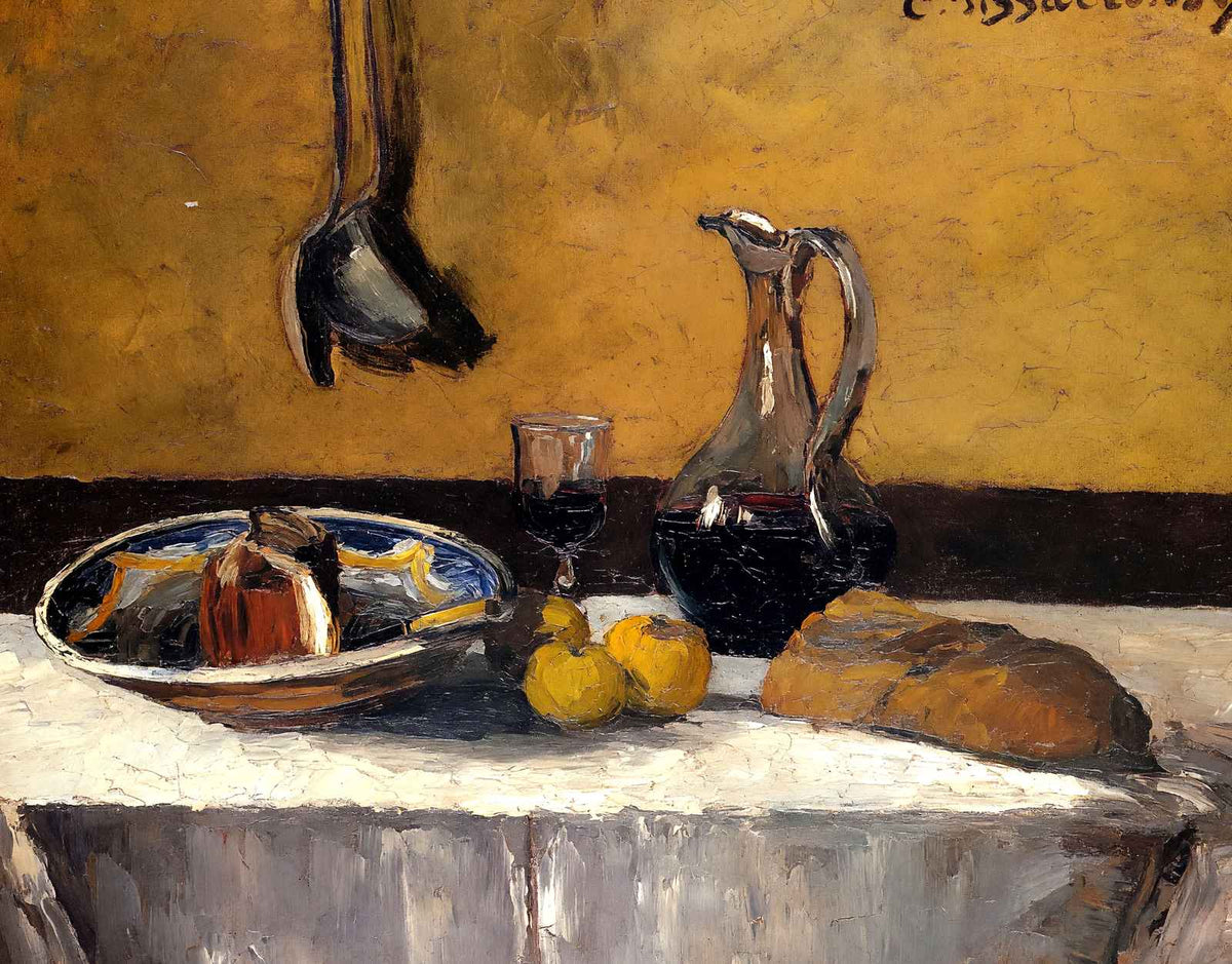 Still Life 1867 Painting by Camille Pissarro Art Print (6 Sizes) - Restored