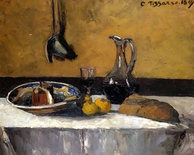 Still Life Painting by Camille Pissarro 8x10" Art Print (Restored Reproduction)