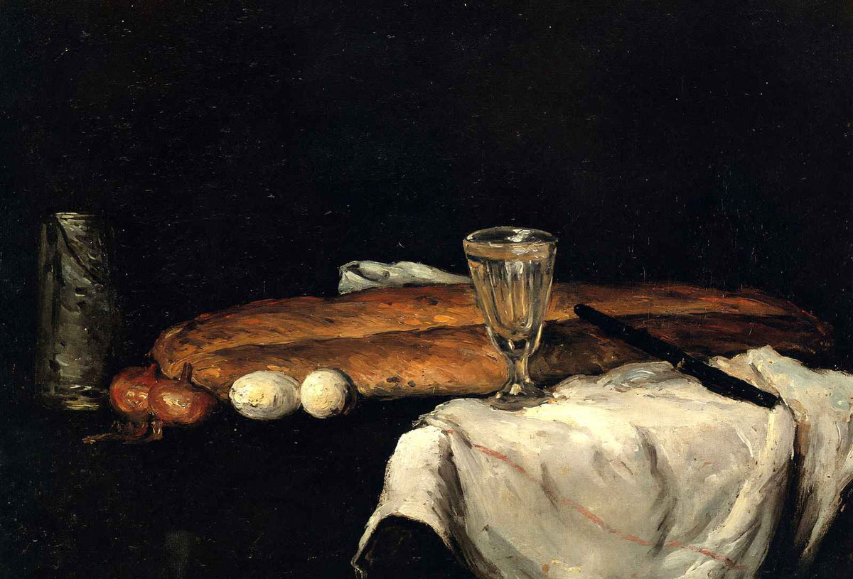 Still Life with Bread and Eggs Art Print 1865 Painting by Paul Cezanne (6 Sizes)