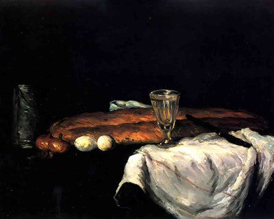 Still Life with Bread and Eggs Painting by Paul Cezanne 8x10" Art Print