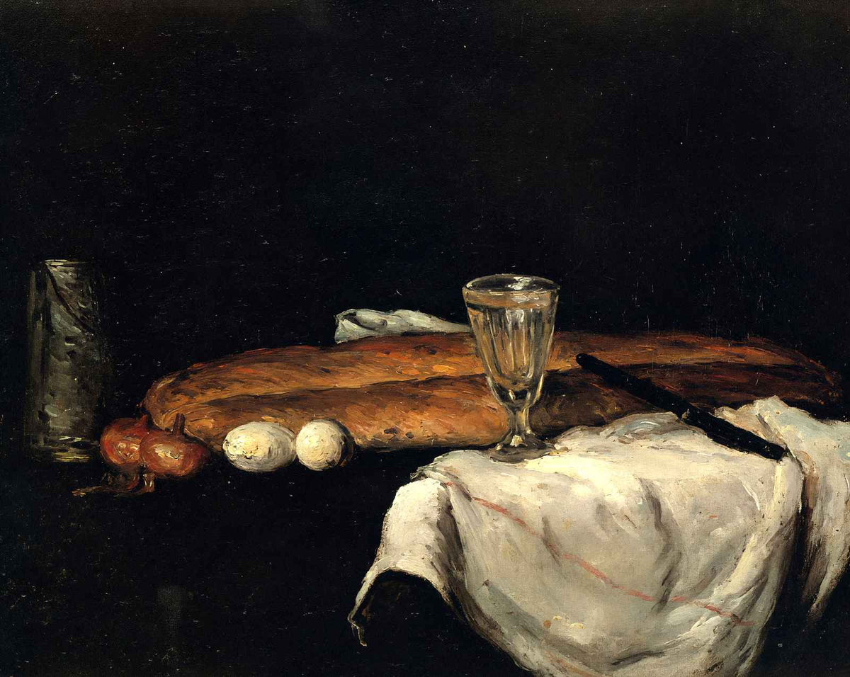 Still Life with Bread and Eggs art print by Paul Cezanne (1865)