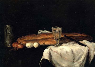 Still Life with Bread and Eggs Art Print 1865 Painting by Paul Cezanne (6 Sizes)