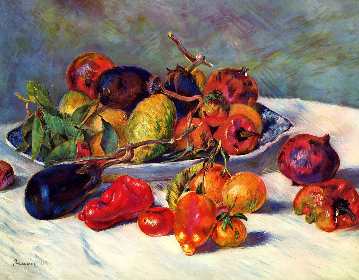 Still Life with Fruit Art Print 1881 Painting by Pierre-Auguste Renoir (6 Sizes)