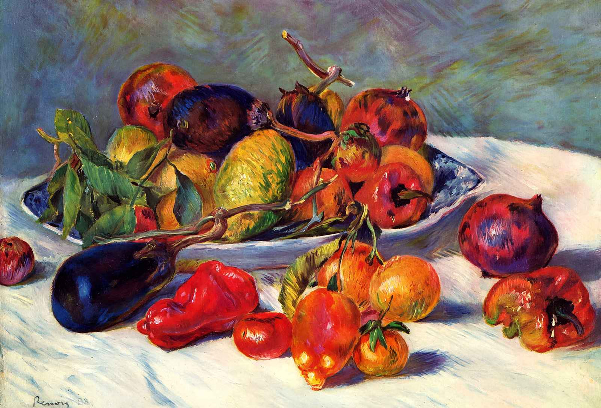 Still Life with Fruit Art Print 1881 Painting by Pierre-Auguste Renoir (6 Sizes)