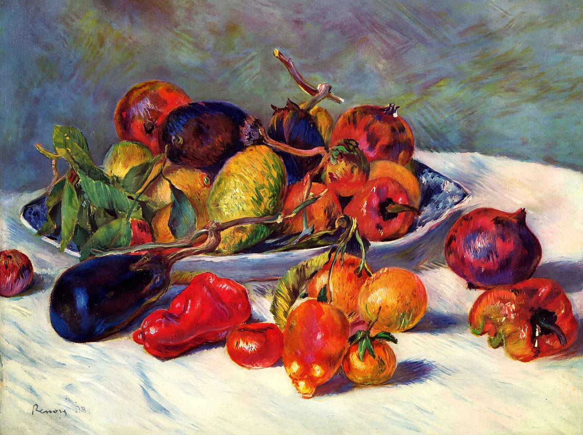 Still Life with Fruit Art Print 1881 Painting by Pierre-Auguste Renoir (6 Sizes)