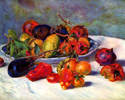 Still Life with Fruit Painting by Pierre-Auguste Renoir 8x10" Art Print