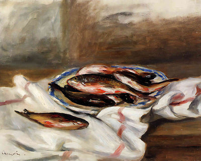 Still Life with Fish Painting by Pierre-Auguste Renoir 8x10" Art Print