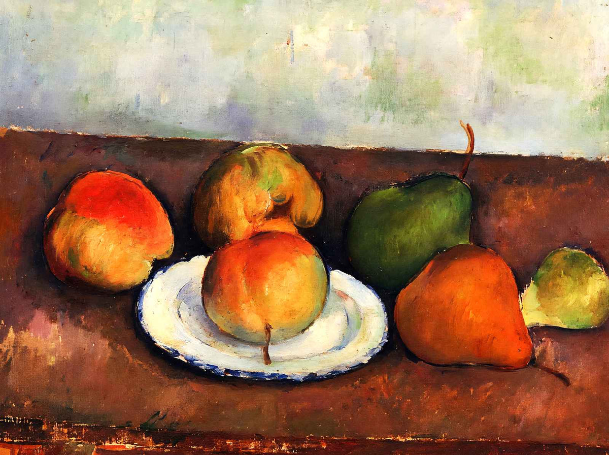 Still Life Plate and Fruit Fine Art Print 1887 by Paul Cezanne (6 Sizes)