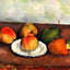Still Life Plate and Fruit art print by Paul Cezanne (1887)