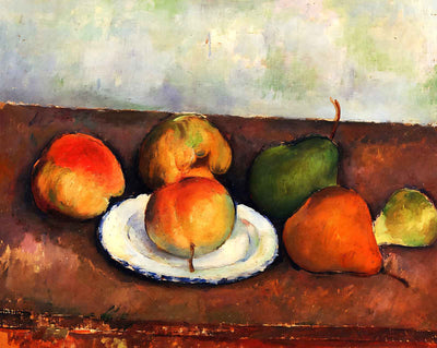 Still Life Plate and Fruit art print by Paul Cezanne (1887)