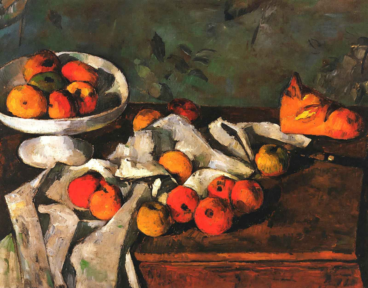 Still Life with a Fruit Dish and Apples Art Print 1880 by Paul Cezanne (6 Sizes)
