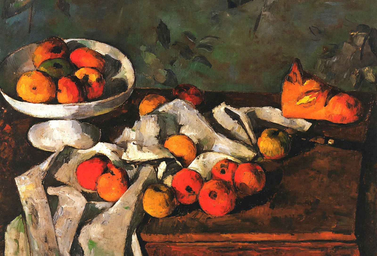 Still Life with a Fruit Dish and Apples Art Print 1880 by Paul Cezanne (6 Sizes)