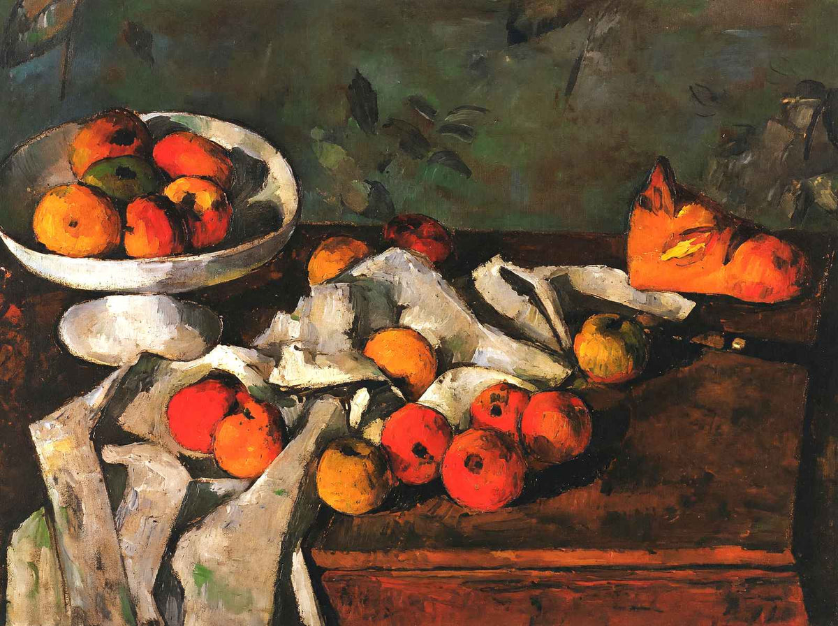 Still Life with a Fruit Dish and Apples Art Print 1880 by Paul Cezanne (6 Sizes)