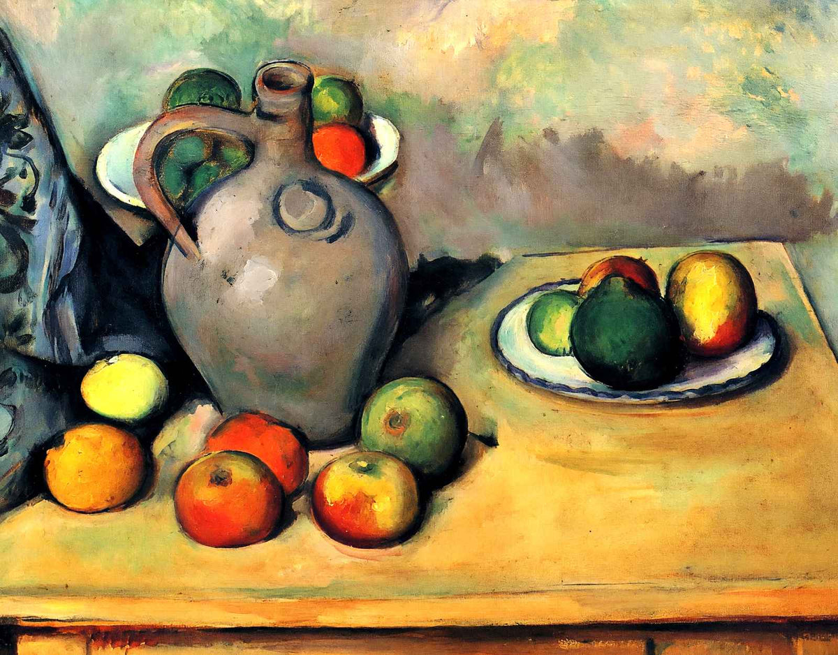 Still Life, Jug and Fruit on a Table 1894 by Paul Cezanne Art Print (6 Sizes)