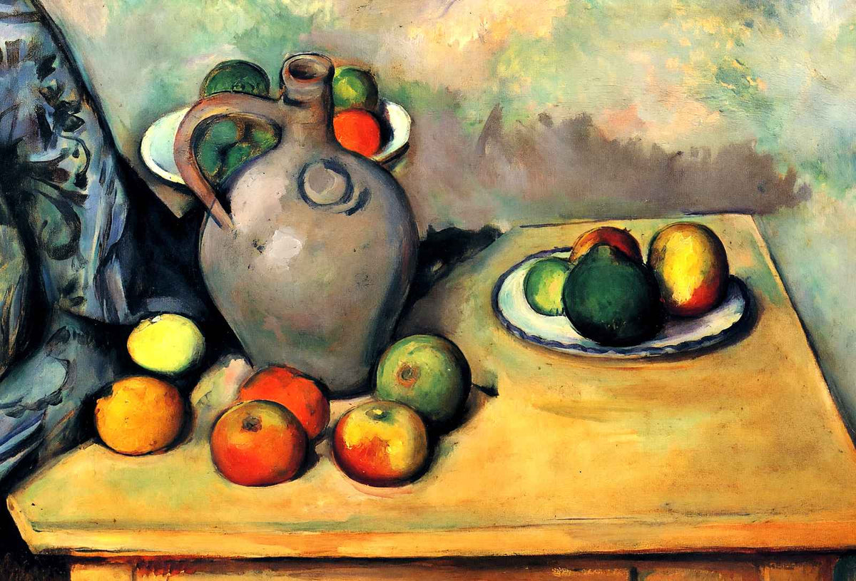 Still Life, Jug and Fruit on a Table 1894 by Paul Cezanne Art Print (6 Sizes)