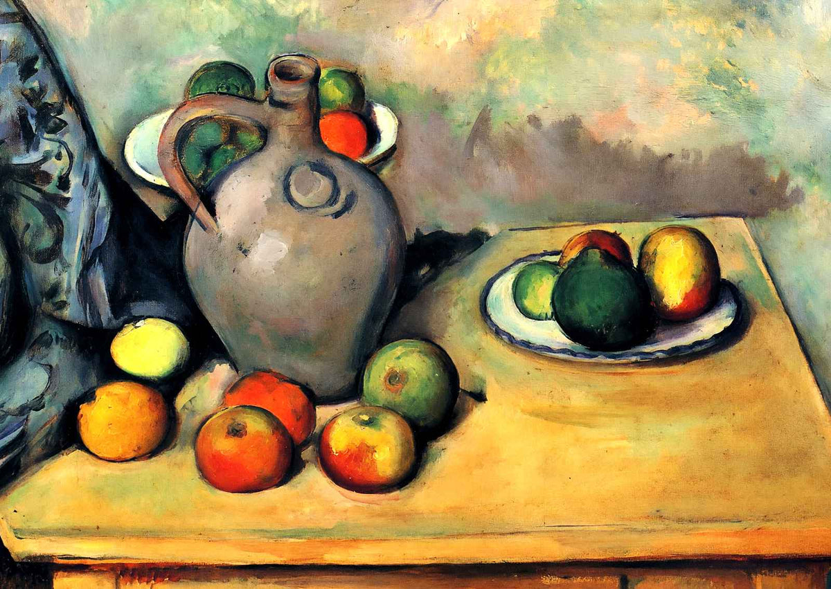 Still Life, Jug and Fruit on a Table 1894 by Paul Cezanne Art Print (6 Sizes)