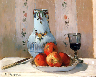 Still Life with Apples and Pitcher Painting by Camille Pissarro 8x10" Art Print