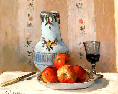 Still Life with Apples and Pitcher painting by Camille Pissarro (1872)