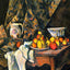 Still Life with Flower Holder painting print by Paul Cezanne (1905)