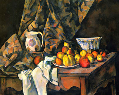 Still Life with Flower Holder painting print by Paul Cezanne (1905)