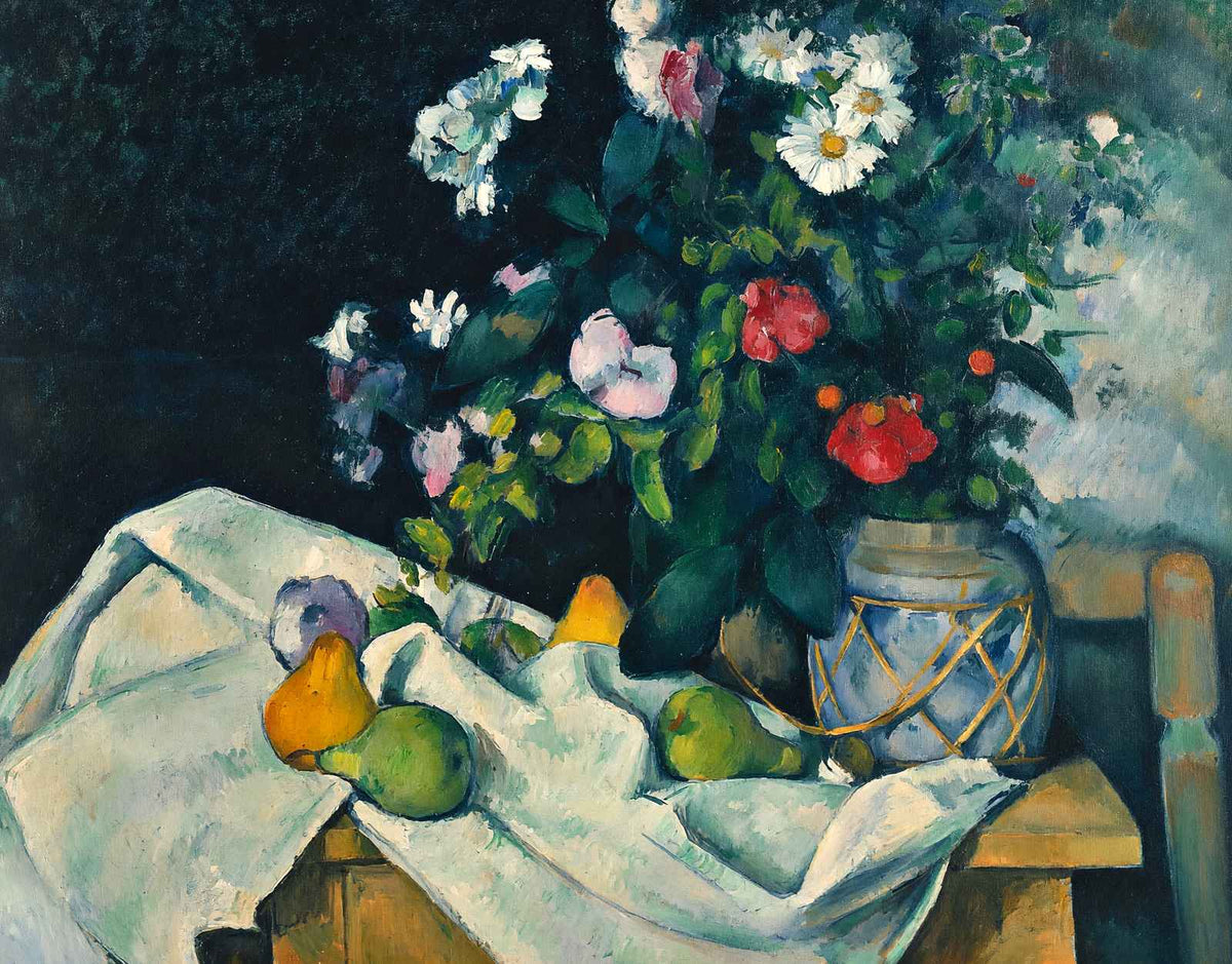 Still Life with Flowers and Fruit Art Print 1890 by Paul Cezanne (6 Sizes)